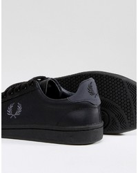 Мужские черные кожаные кеды от Fred Perry