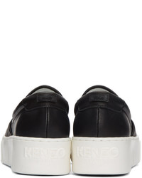 Женские черные кожаные кеды от Kenzo