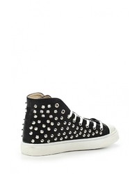 Женские черные кожаные кеды от Flyfor