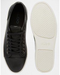 Мужские черные кожаные кеды от Aldo