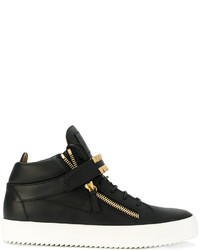 Мужские черные кожаные кеды от Giuseppe Zanotti Design