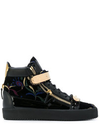 Мужские черные кожаные кеды от Giuseppe Zanotti Design