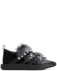 Женские черные кожаные кеды от Giuseppe Zanotti Design