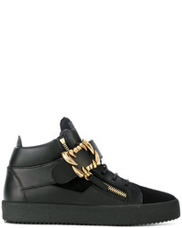 Мужские черные кожаные кеды от Giuseppe Zanotti Design