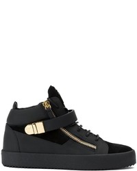 Мужские черные кожаные кеды от Giuseppe Zanotti Design