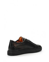 Мужские черные кожаные кеды от John Galliano