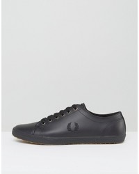 Мужские черные кожаные кеды от Fred Perry