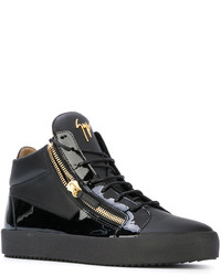 Мужские черные кожаные кеды от Giuseppe Zanotti Design