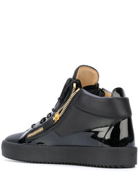 Мужские черные кожаные кеды от Giuseppe Zanotti Design