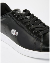 Женские черные кожаные кеды от Lacoste