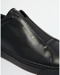 Мужские черные кожаные кеды от Religion