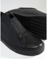 Мужские черные кожаные кеды от Religion