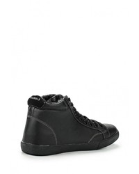 Мужские черные кожаные кеды от Montefiori