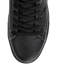 Мужские черные кожаные кеды от Montefiori