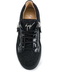Женские черные кожаные кеды от Giuseppe Zanotti Design