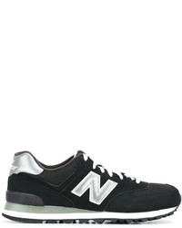 Мужские черные кожаные кеды от New Balance