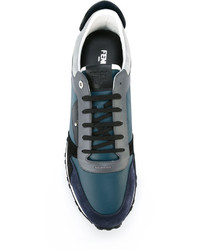 Мужские черные кожаные кеды от Fendi