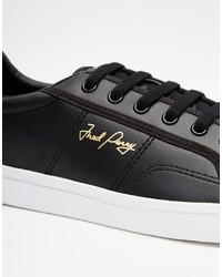 Мужские черные кожаные кеды от Fred Perry