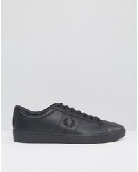 Мужские черные кожаные кеды от Fred Perry