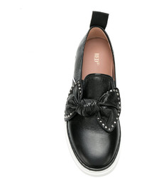 Женские черные кожаные кеды от RED Valentino