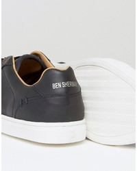 Мужские черные кожаные кеды от Ben Sherman