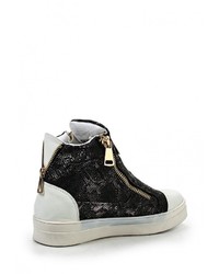 Женские черные кожаные кеды от Tulipano