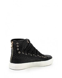 Женские черные кожаные кеды от Tulipano