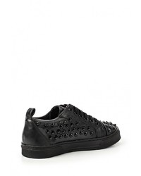 Женские черные кожаные кеды от Tulipano