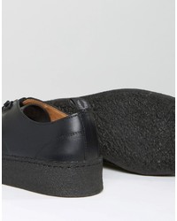 Мужские черные кожаные кеды от Fred Perry