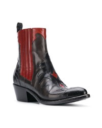 Женские черные кожаные ковбойские сапоги от Sartore