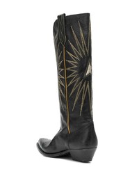 Женские черные кожаные ковбойские сапоги от Golden Goose Deluxe Brand