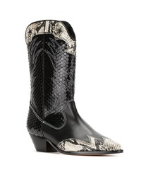 Женские черные кожаные ковбойские сапоги от Schutz