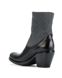 Женские черные кожаные ковбойские сапоги от Rocco P.