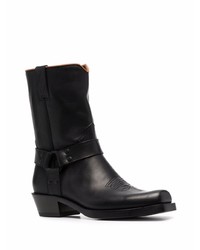 Мужские черные кожаные ковбойские сапоги от Buttero