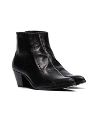 Мужские черные кожаные ковбойские сапоги от Saint Laurent