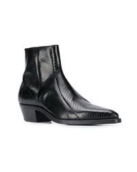 Мужские черные кожаные ковбойские сапоги от Saint Laurent