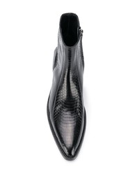 Мужские черные кожаные ковбойские сапоги от Saint Laurent