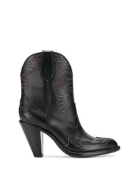 Женские черные кожаные ковбойские сапоги от Givenchy