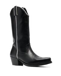 Мужские черные кожаные ковбойские сапоги от Ernest W. Baker