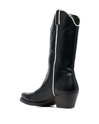 Мужские черные кожаные ковбойские сапоги от Ernest W. Baker