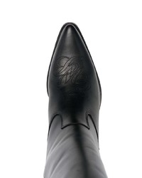 Мужские черные кожаные ковбойские сапоги от Ernest W. Baker