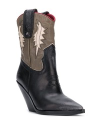 Женские черные кожаные ковбойские сапоги от Diesel