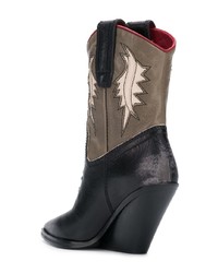 Женские черные кожаные ковбойские сапоги от Diesel