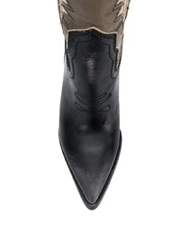 Женские черные кожаные ковбойские сапоги от Diesel