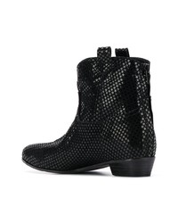 Женские черные кожаные ковбойские сапоги от Marc Ellis