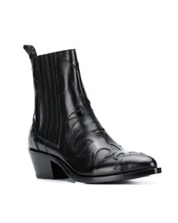 Женские черные кожаные ковбойские сапоги от Sartore