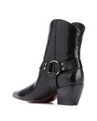 Женские черные кожаные ковбойские сапоги от Deimille