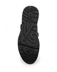 Черные кожаные кроссовки на танкетке от Ash