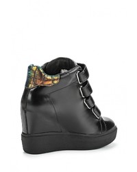 Черные кожаные кроссовки на танкетке от Ash