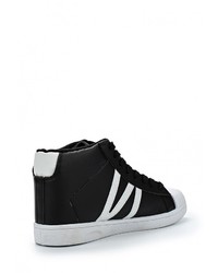 Черные кожаные кроссовки на танкетке от Bellamica